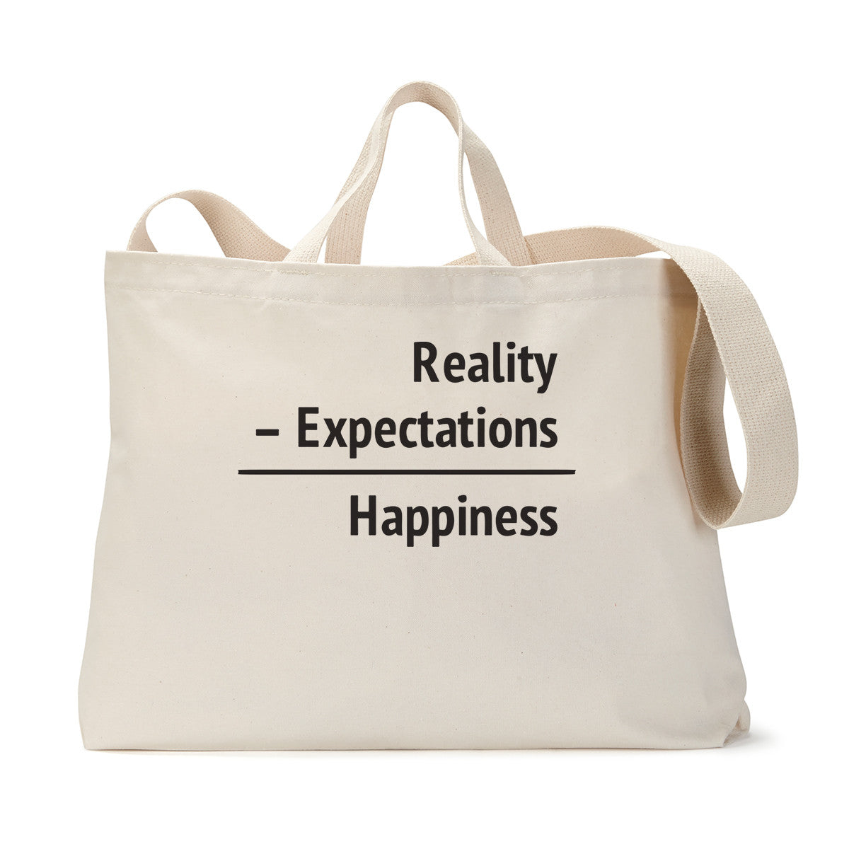 What Is Happiness? Personalized Large Canvas Tote Bag